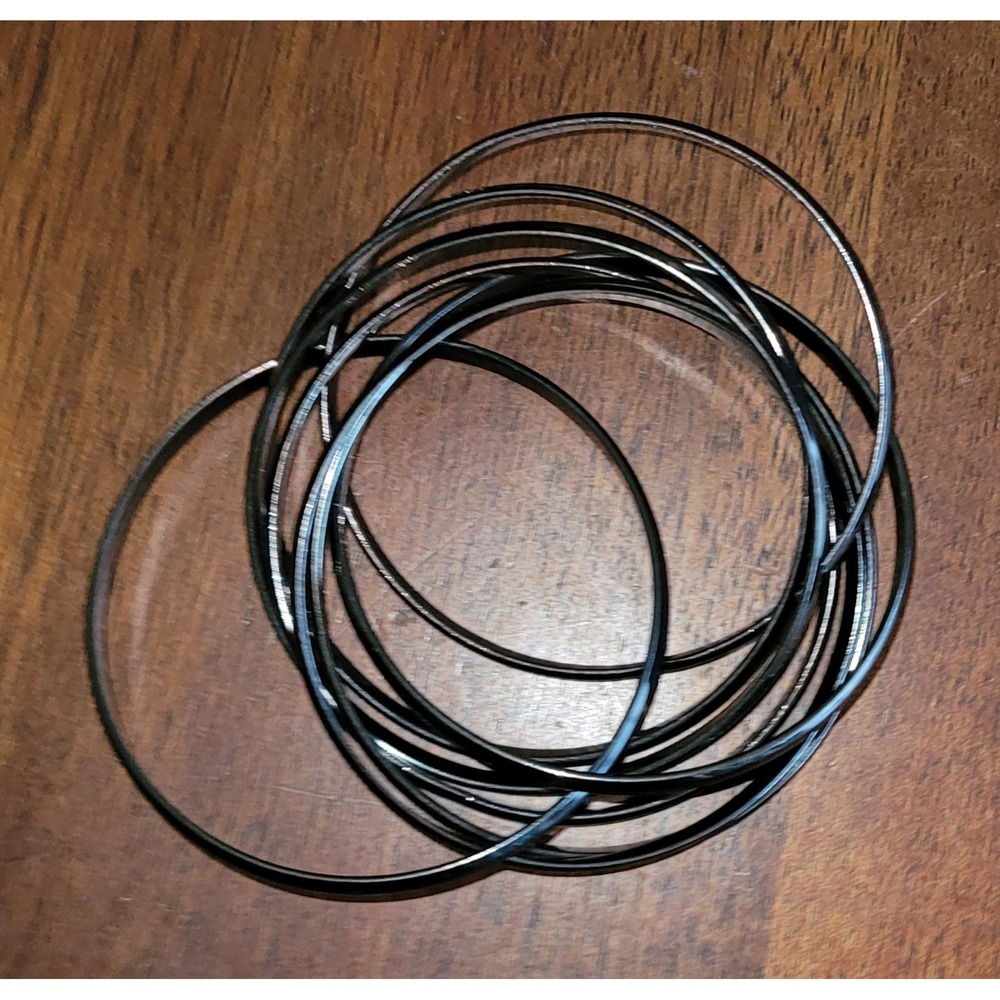 Unbranded Bracelet‎ 8 Gunmetal Bangles Solid Shiny - Picture 3 of 4